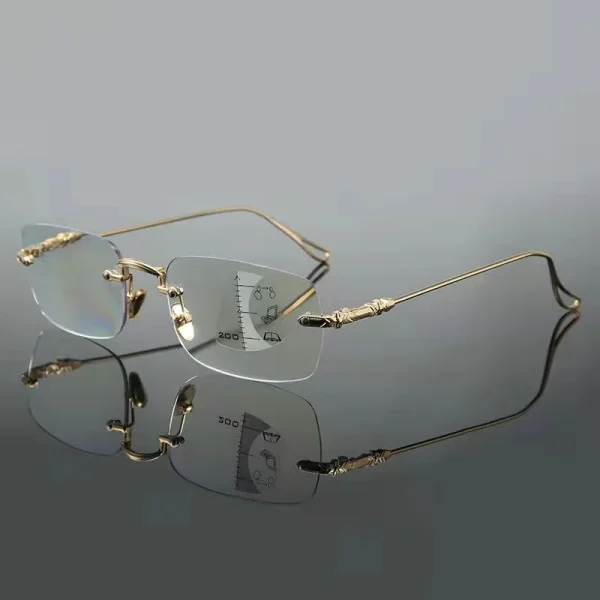 LMA 1815 New Rimless Eyewear Blue Light Blocking High Quality Metal Multifocal HD Lens Fashion Unisex Reading Glasses 2024 - Image 3