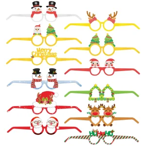 Funny Birthday Santa Reindeer Glitter Party Glasses Christmas Sunglasses Decoration Eyeglasses Vacation Holiday Paper Eyewear