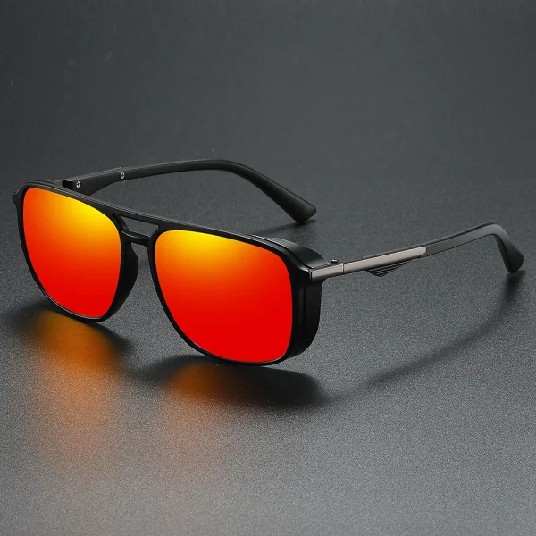 Lmamba 503 Custom Square Punk Style Polarized Sun Glasses Outdoor Fishing Sunshade Driver Driving Safety Sunglasses Men UV400
