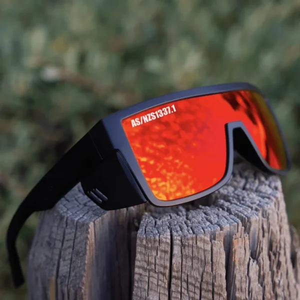 LMA 3411 New Arrival Sports AS/NZS1337.1 Safety Sunglasses High Quality Custom Shades Shield Frame Oversized Mirror Red Goggles