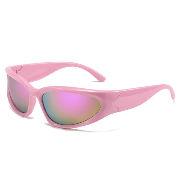 Y2K Cat Eye Sunglasses Men Punk Mirror Windproof Sport No Polarized Shades UV400 Fashion Women Outdoor Sports Sun Glasses - Image 4