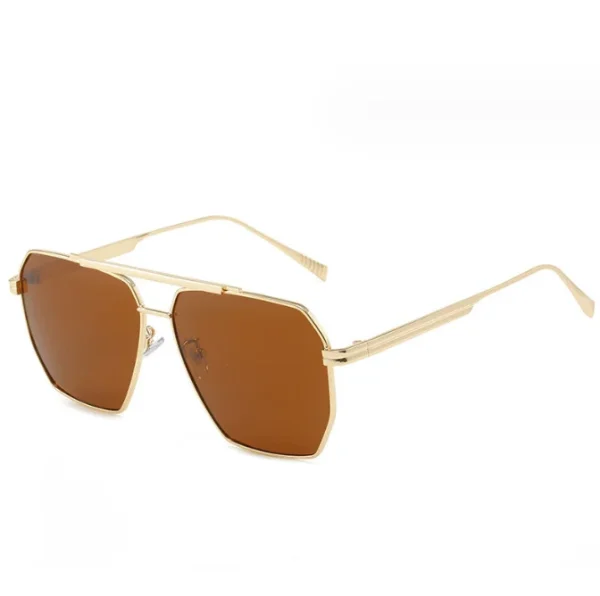 2023 New Retro Large Metal Frame Double Bridge Vintage Oversized Square Sunglasses Classic Polarized Shades for Women - Image 6