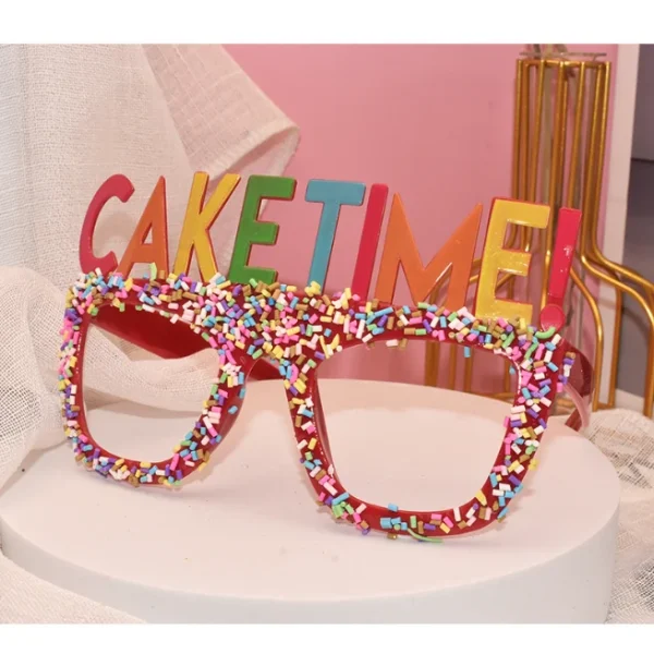 Happy Birthday Sun Glasses Cake Time Birthday Frame Glasses Funny Novelty Plastic Glasses Stylish Birthday Party Eyeglasses - Image 3