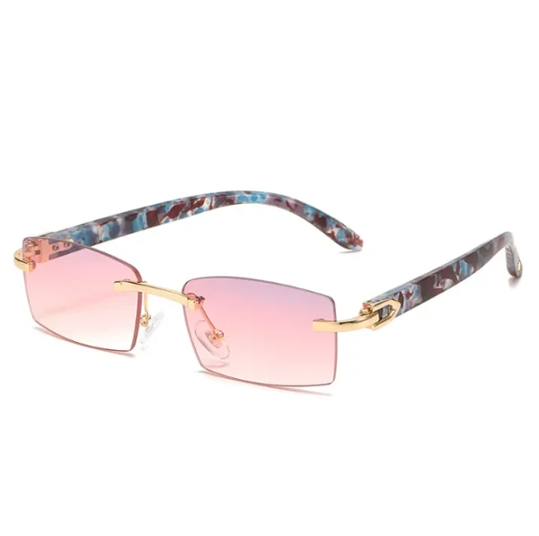 Trendy Punk Rectangle Sunglasses Men Women Fashion Rimless UV400 Shades Driving Sun Glasses Frameless Gradient Sunglasses - Image 3