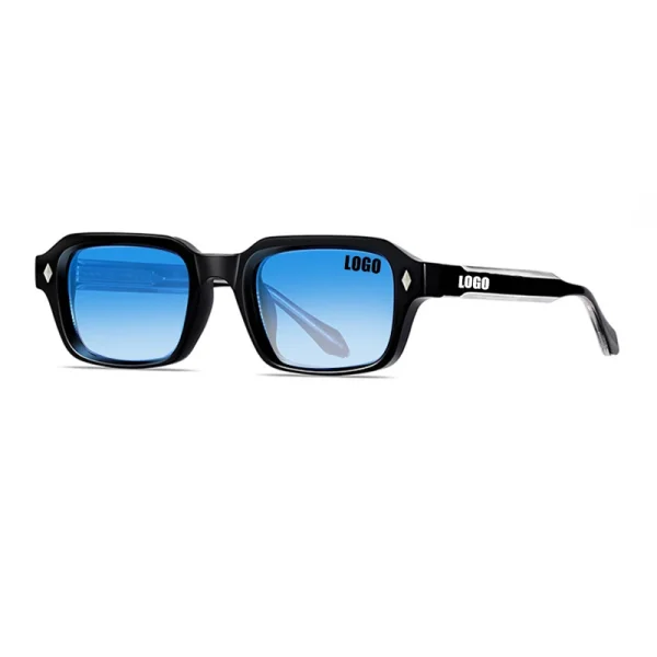 LMA 8106 High Quality Brand Square Vintage Shades Custom Logo UV400 Blue Gradient Lens Men Women Popular CP Metal Sunglasses - Image 2