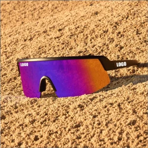 LMA Popular Brand ANSI Z87+ Custom Shades Pink Purple Mirror Unisex Square Eyewear Oversized One Pieces UV400 Safety Sunglasses