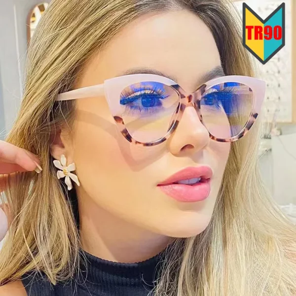 5001 Fashion TR90l Cat Eye Glasses Frame Anti Blue Light Glasses Women Eyeglasses Frame for Myopia - Image 2