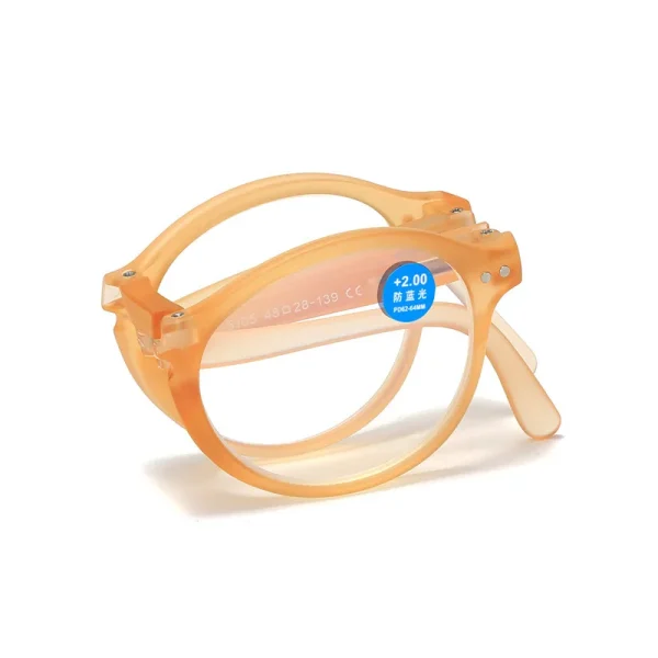 Fashion Folding Reading Glasses Small Round Square Portable Foldable Blue Light Blocking Folding Reading Glasses With Case - Image 4