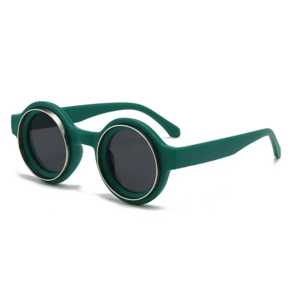 Round Sunglasses for Men and Women Small Frame Sun Glasses Punk Star Y2k Vintage UV400 Eyewear - Image 5