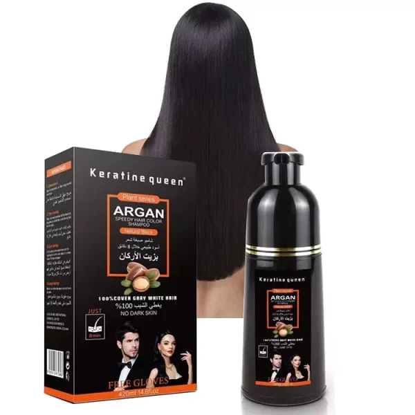 420ml in Bulk Cover Gray White Hair Organic Hair Dye Shampoo of Black and Brown - Image 4