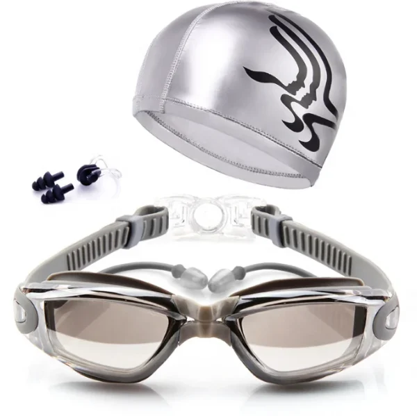 Custom logo Swim Goggles Adult Swimming Goggles No Leaking Anti Fog Uv Earplug Nose Clip Triathlon Adjustable Strap - Image 5