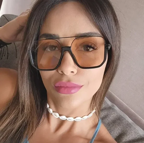 Fashion Vintage Big Square Sunglasses Half Metal Frame UV400 Sun Shades Women Men Trendy Design Sun Glasses Eyewear - Image 2