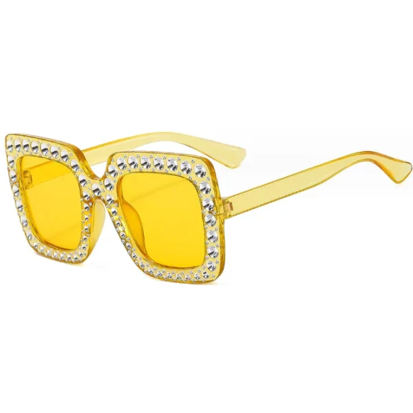 Large Jeweled Sunglasses for Children Crystal Bling Studded Oversized Square Frame Kids Shades Sunglasses - Image 5