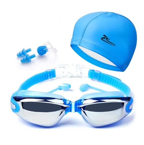 High Quality Anti-Fog Waterproof Swimming Goggles With Nose Cover PC Frame Eyewear for Sports UV Protection Goggles Swim - Image 6
