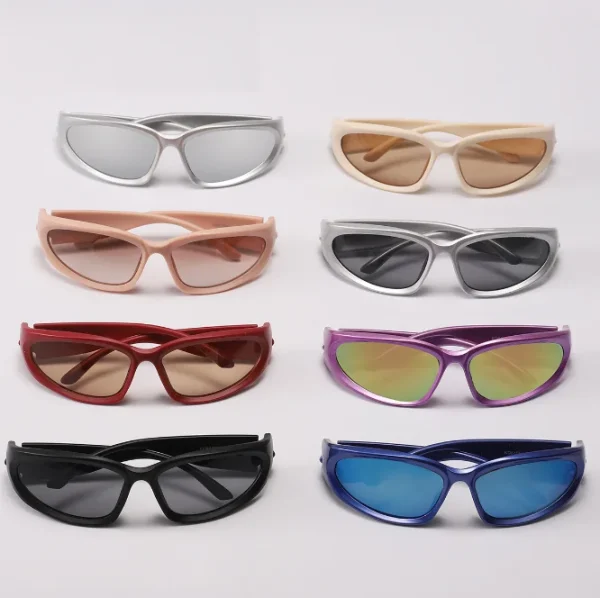 Kids Trendy Sports Sunglasses Y2K Wrap Around Sun Glasses Children Shades Outdoor Sports Cycling Eyewear - Image 4