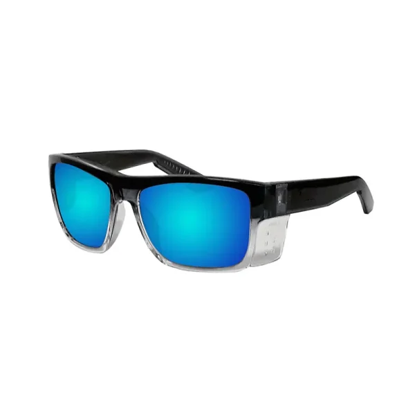 LMA Top Selling Sports ANSI Z87+ High Quality Custom Shades Removable Shield Frame Square Mirror Blue Lens Safety Sunglasses - Image 5