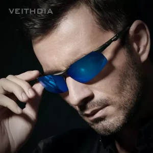 Aluminum Magnesium Men's Polarized Sun Glasses Night Vision Mirror Male Driving Black Sunglasses Oculos for Men VEITHDIA 6502