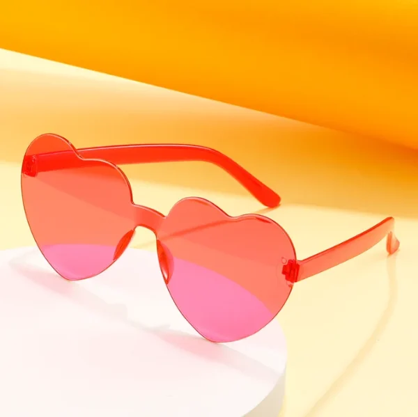Kids Heart Sunglasses Heart Shaped Sunglasses Wholesale Red Sun Glasses Heart 2023 Candy Color Sunglasses Rimless - Image 3