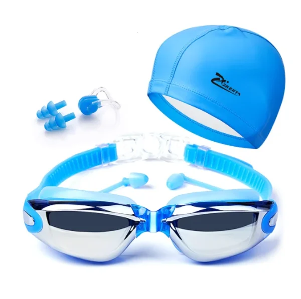 Gafas De Natacion Swimming Glasses Adult Swim Goggles Adjustable Swimming Goggles With Earplugs Nose Clip Caps - Image 4