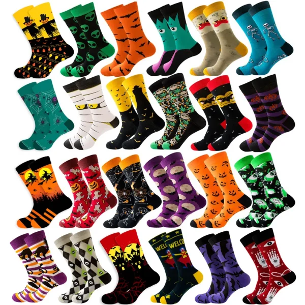 Custom Socks logo Fashion Man Dress Happy Unisex Organic Cotton Novelty Unisex Funny Socks for Men - Image 3