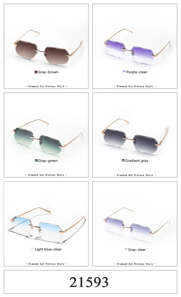 Lmamba Custom Europe Hot Selling Cut Edge Men High Quality Metal Sunglasses UV400 Gradient Shades Rimless Polygon Sun Glasses - Image 6
