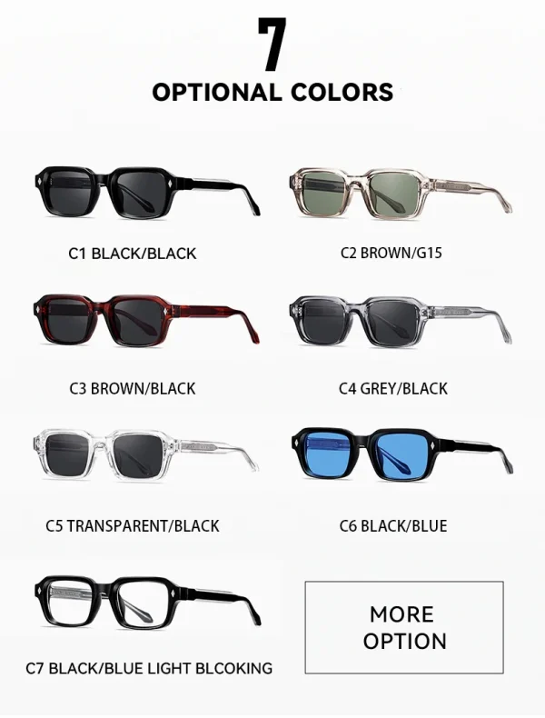LMA 8106 High Quality Brand Square Vintage Shades Custom Logo UV400 Blue Gradient Lens Men Women Popular CP Metal Sunglasses - Image 6