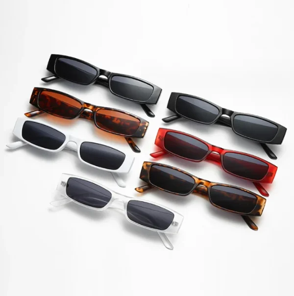 Small Rectangle Sunglasses Retro Narrow Frame Sunglasses UV400 Sun Glasses Vintage Square Eyewear - Image 3