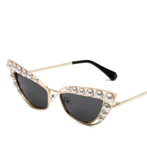 Cat Eye Y2K Sunglasses Women Fashion Metal Frame Sun Glasses Men Punk Outdoor Pearl Shades 2025 - Image 2