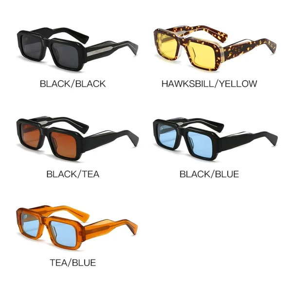 LMA 2406 Hot Sales Polarized Blue Lens Women Fashion Thick Square Brown Frame Luxury Acetate Man Shades High Quality Sunglasses - Image 4