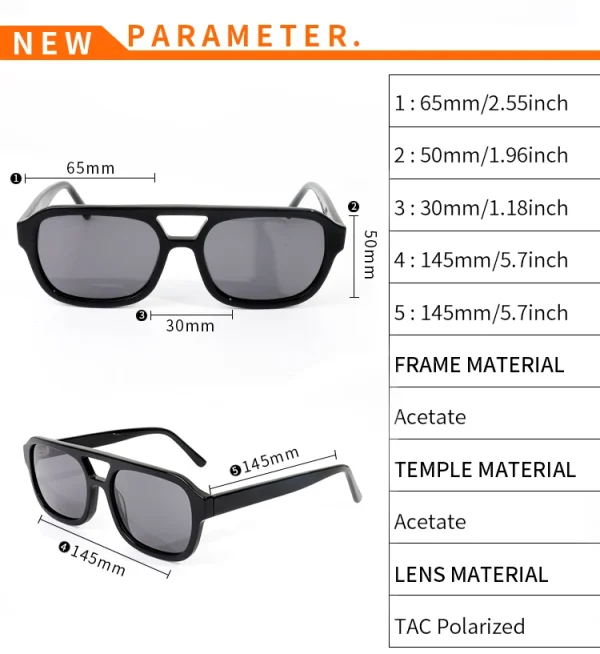 LMA 2407 Hot Selling Classic Designer Acetate Women Retro Custom Polarized Small Square Shades UV400 Man Sunglasses 2025 - Image 5