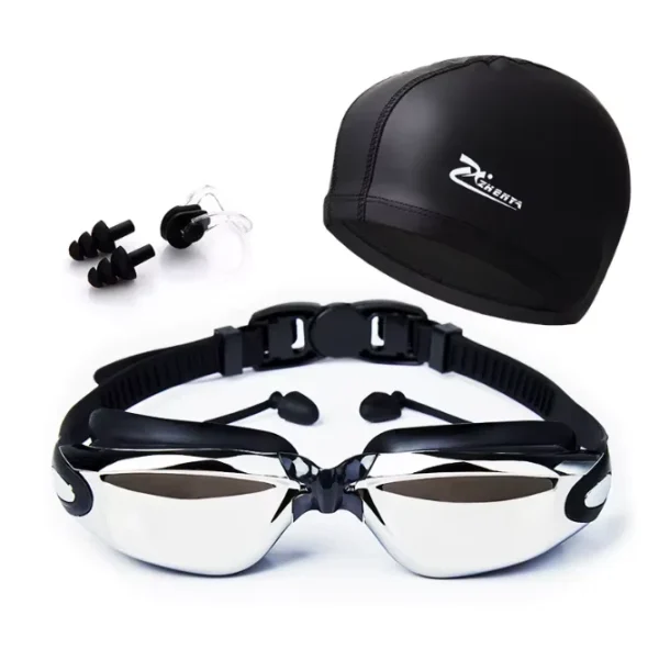 High Quality Anti-Fog Waterproof Swimming Goggles With Nose Cover PC Frame Eyewear for Sports UV Protection Goggles Swim - Image 5