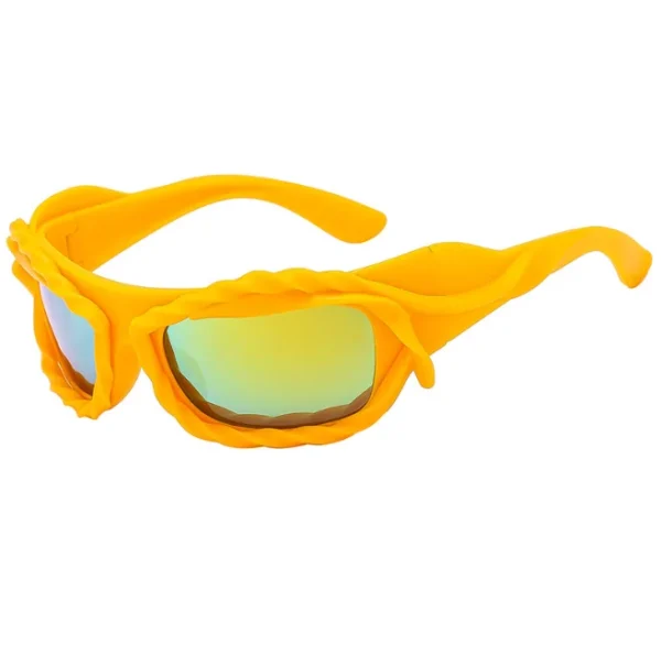 2025 Punk Sunglasses for Men and Women Futuristic Sun Glasses Vintage Braided Outdoor Sport Y2K Eyewear - Image 2