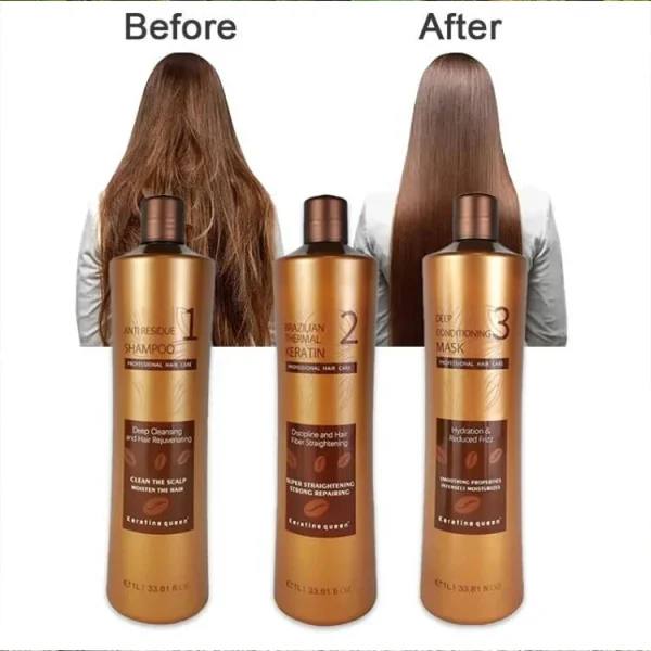 1L*3 Frizz Control Smoothing Brazilian Blowout Brazilian Keratin Straightening Treatment