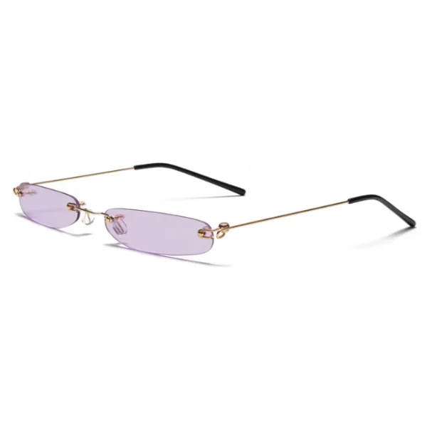 Narrow Sunglasses Men Rimless Summer 2025 Red Blue Black Rectangular Sun Glasses for Women Small Face Shades - Image 4