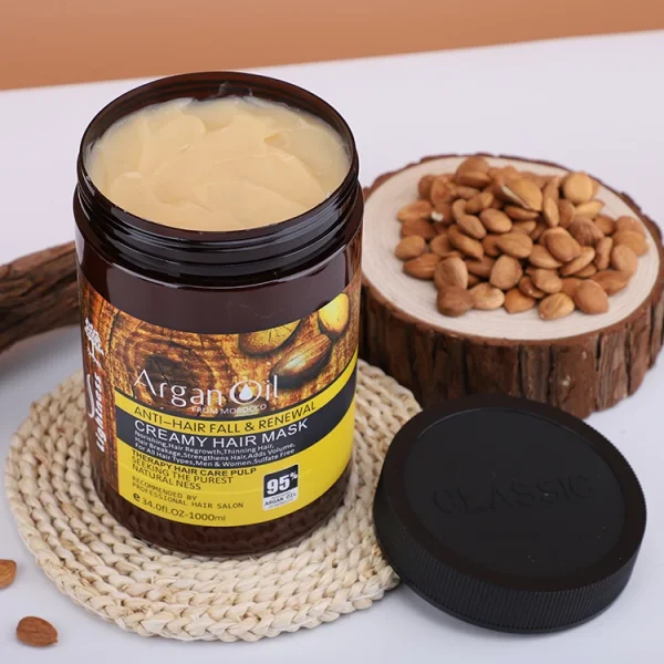 Organic Argan Oil Cream Hair Mask Moisturizing Hair Treatment Mask for for Anti-hair Fall & Renewal - Image 2