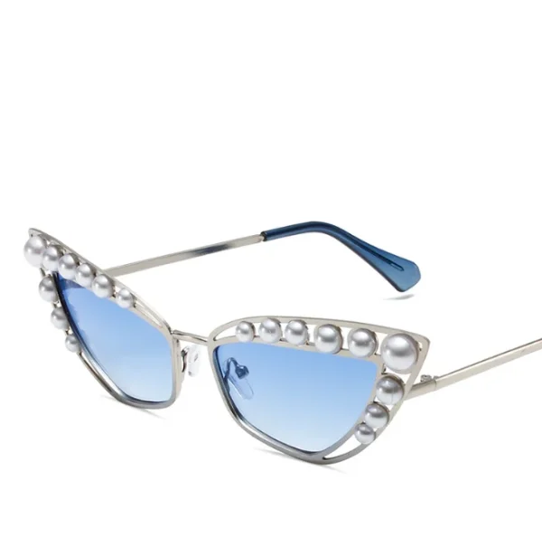 Cat Eye Y2K Sunglasses Women Fashion Metal Frame Sun Glasses Men Punk Outdoor Pearl Shades 2025 - Image 3
