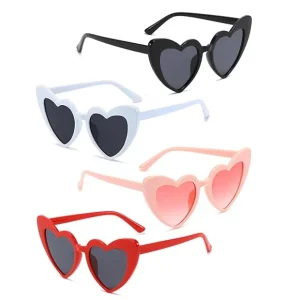 Heart Sunglasses for Women Trendy Cat Eye Love Shaped Sunglasses Vintage Lovely Retro Cute Sun Glasses Custom Logo