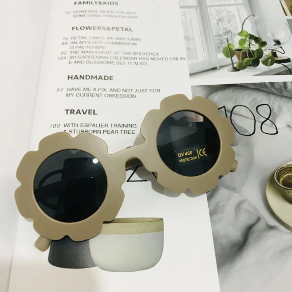 F202 Vintage Cute Kids Girl Sunglasses Round Flower Baby Children Uv400 Sun Glasses Girls Boys Fashion Sunglasses - Image 6
