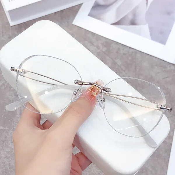 3303 Diamond Cut Edge Anti Blue Light Reading Glasses Ladies Reading Glasses Flash Powder Rimless Reading Glasses - Image 4