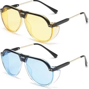 Big Frame Sunglasses Fashion Punk Sun Glasses Double Beam Funky Eyewear for Women and Men UV400 Shades