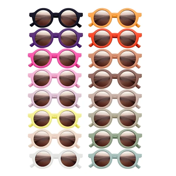 Wholesale Cheap Toddler Sun Glasses Fashion Design Custom logo Round Kids Colorful Children Sunglasses - Image 4