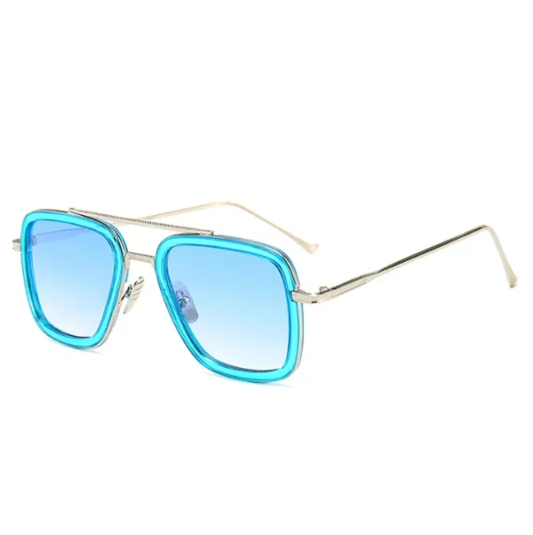 Vintage Square Sun Glasses Iron Man Fashion Sunglasses Pilot Lens Men and Women Double Bridge Sunglasses Lentes De Sol Hombre - Image 6