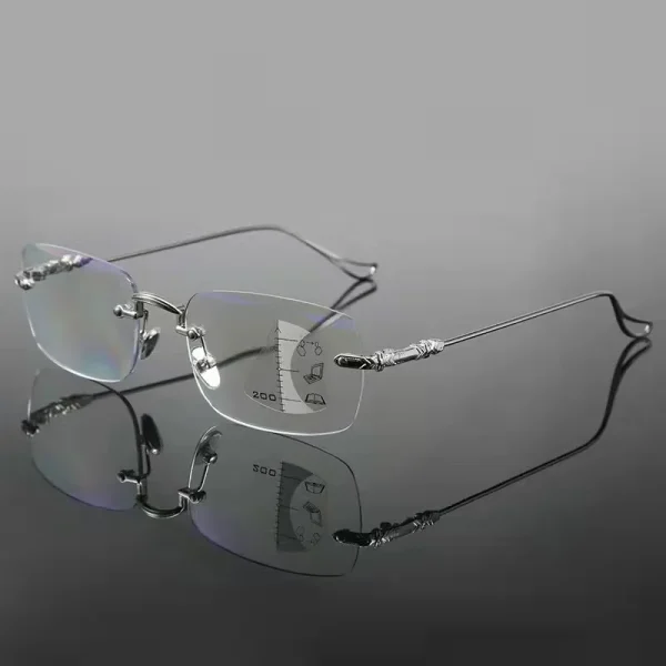 LMA 1815 New Rimless Eyewear Blue Light Blocking High Quality Metal Multifocal HD Lens Fashion Unisex Reading Glasses 2024 - Image 2