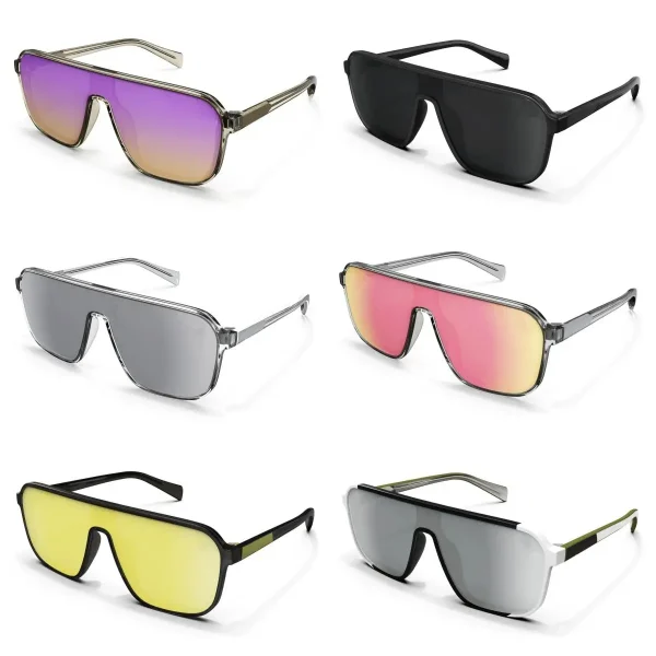 LMA 3413 Trend High Quality Fashion Square Large Frame UV400 Mirror Purple Shades Custom Logo Designer TR90 Sunglasses Men Women - Image 6