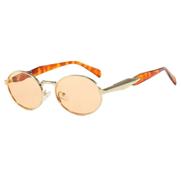 Trendy Retro Oval Sunglasses for Women and Men Fashion Vintage 90s Metal Frame Sun Glass Custom Logo - Image 4