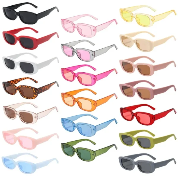Retro Rectangle Sunglasses High Fashion Sunglasses Newest 2023 Small Square Frame Unisex Sunglasses Metal Hinge