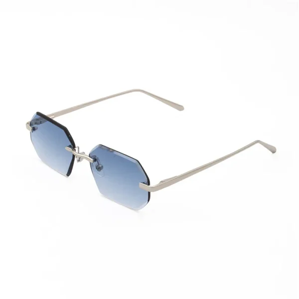 Lmamba Custom Europe Hot Selling Retro Men High Quality Metal Sunglasses UV400 Gradient Shades Rimless Polygon Sun Glasses
