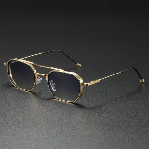Lmamba 2983 High Quality Steam Punk Double Bridge Men Driving Sun Glasses 2025 Custom Logo Vintage Metal Sunglasses Shades UV400