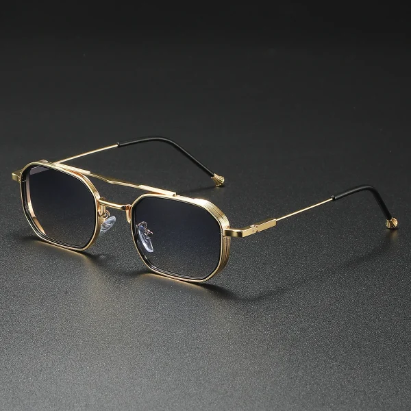 Lmamba 2983 High Quality Steam Punk Double Bridge Men Driving Sun Glasses 2025 Custom Logo Vintage Metal Sunglasses Shades UV400