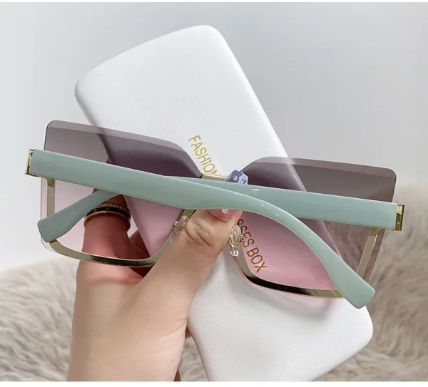 2024 New Arrival Square Rimless Sunglasses Women Oversized Fashion Sunglasses 2024 Lentes De Sol - Image 6
